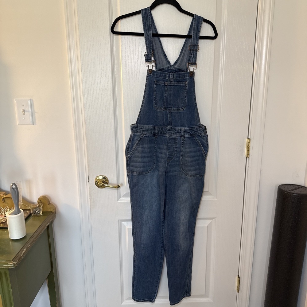 No Boundaries Girls M 7-9 Denim Overalls Straight Leg Adjustable Straps Boho